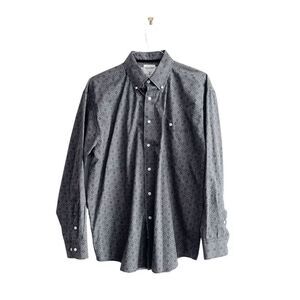 Panhandle Slim Rough Stock Mens Western Shirt Long Sleeve Black Green Large